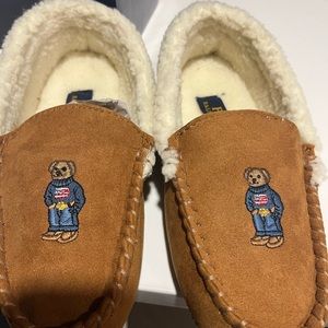 Kids never worn Polo Ralph Lauren slippers with original box